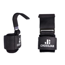 Weight Lifting Hooks Black Straps Pair, Neoprene Padded Wrist Wrap Support Non Slip Rubber Coated Grip Deadlift Powerlifting Chin Pull Up Exercise Fitness Training Bodybuilding Gym Workout