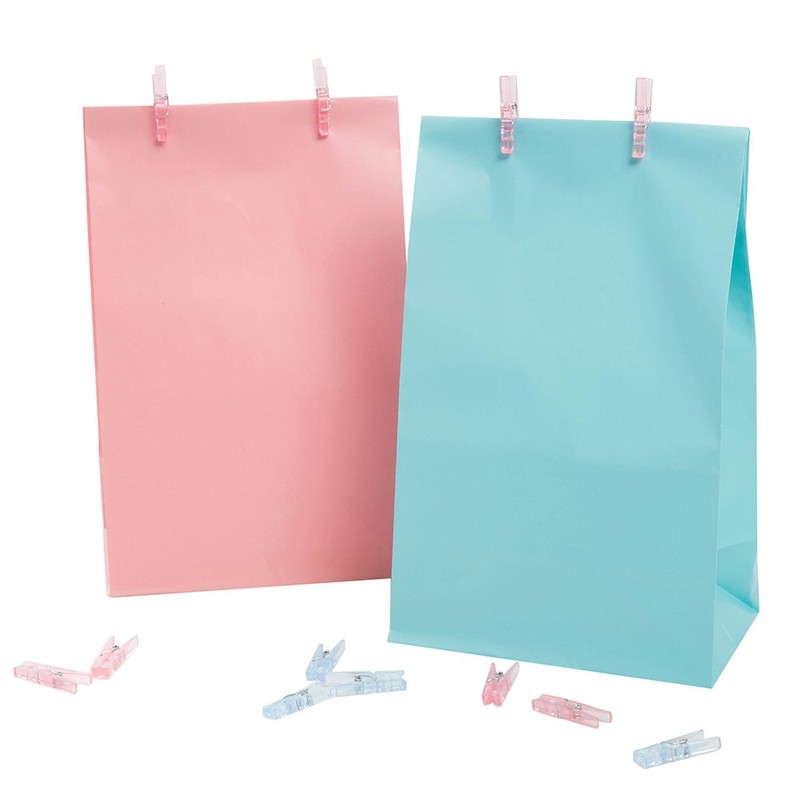 Baby Blue Plastic Clothespin Favors - 12 Pieces, 1.25'' -
