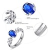 Bonlavie Created Sapphire Engagement Rings for Women Oval Cut Marquise