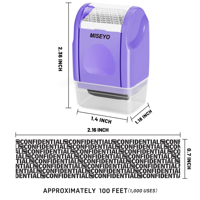 Miseyo Identity Theft Protection Roller Stamps for Data Barcode ID