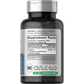 Horbaach Horbäach Potassium Chloride Supplement  Plus Iodine  180 Vegetarian Tablets.