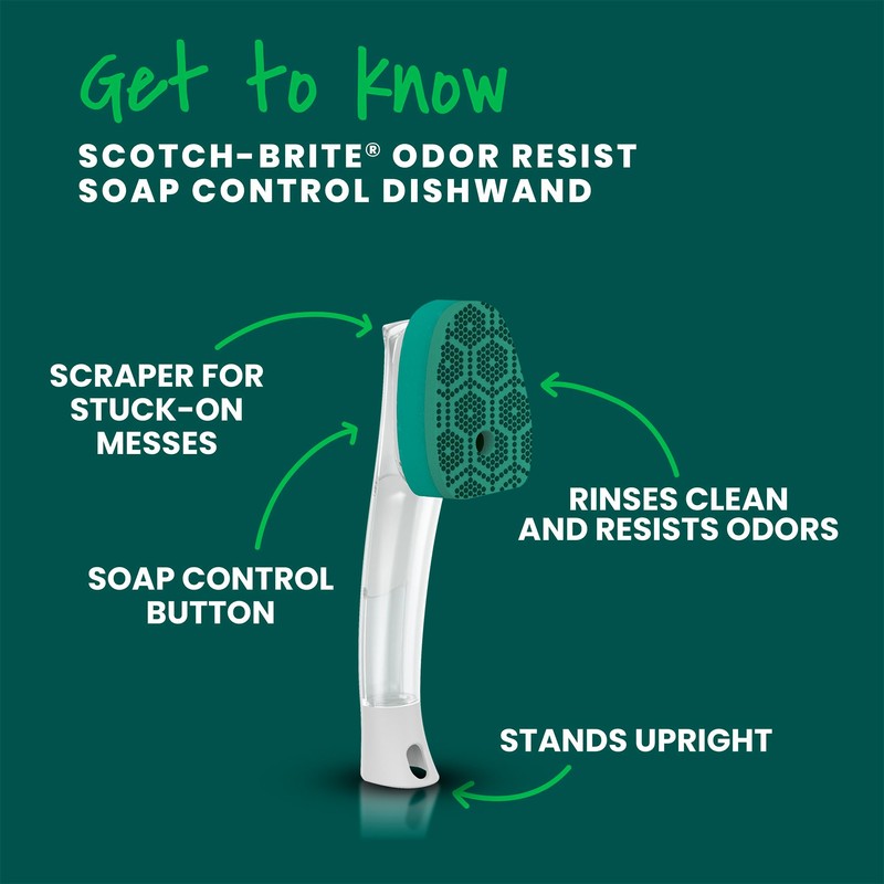 Scotch-Brite Advanced Soap Control Heavy Duty Dishwand Full Kit with