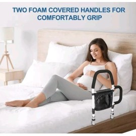 HEPO Bed Rails for Elderly Adults Bed Assist Rails for Seniors with Storage Pocket