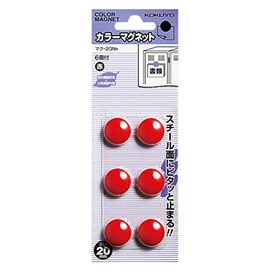 コクヨ カラーマグネット 直径20mm 6個パック 赤 マク-20NR