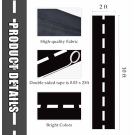 MUNILAIL 10 ft Road Floor Runner Race Car Theme Party Decorations Long Runner Rug for Birthday Racing Car Party Supplies Race Track Table Runner