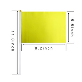 WXTWK 12 Pack Solid Yellow Flag Small Mini Plain Yellow DIY Color Flags On Stick,Marking Decoration Supplies,Grand Opening,Kids Birthday,Party Events Celebration