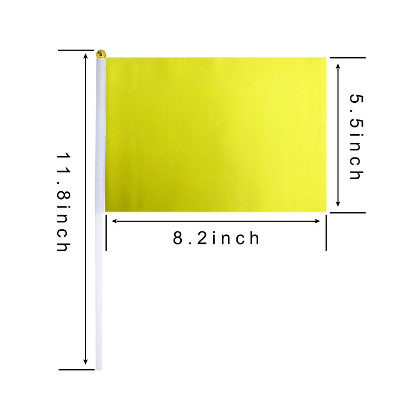 WXTWK 12 Pack Solid Yellow Flag Small Mini Plain Yellow