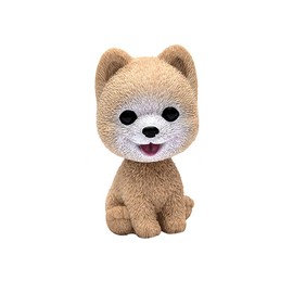 Comidox Handmade Childhood Memory BobbleHead Dogs Car Dash Puppy for Car Vehicle Decoration Rocking Head Dog Made by Superior Natural Resin Pomeranian 1pc