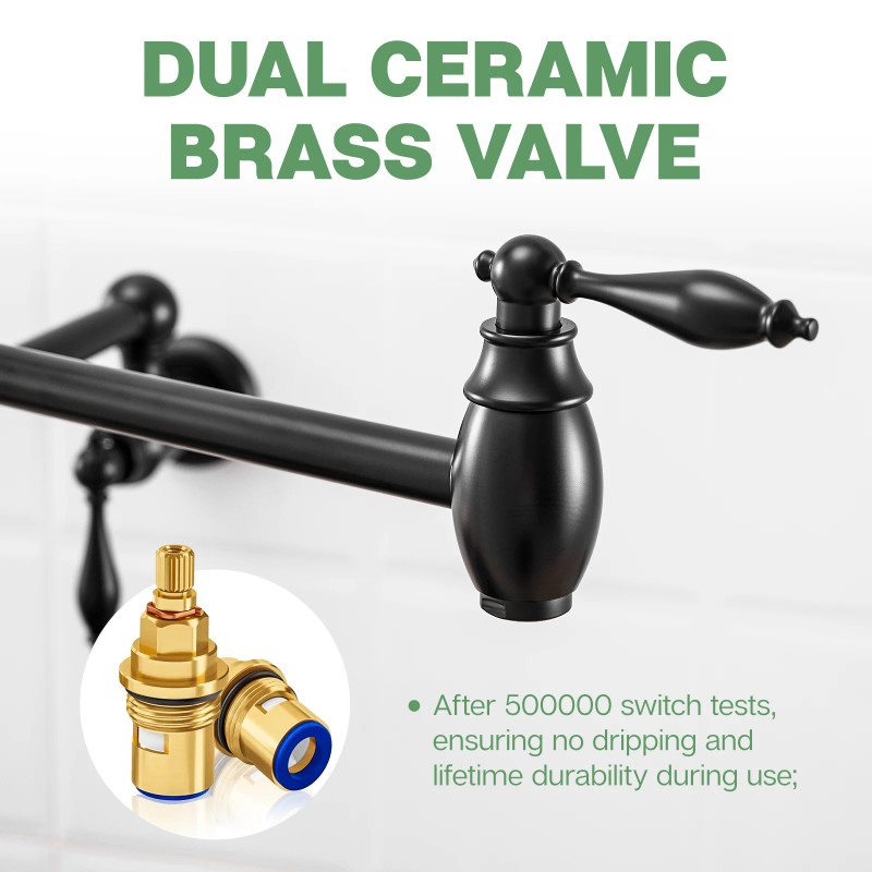 Traditional Wall Mount Swing Arm Folding Pot Filler Kitchen FaucetSurface