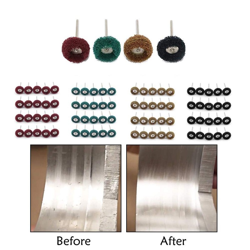 Yuhtech Buffing Wheels Set, 80 Pcs Abrasive Buffs Polishing Wheel