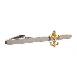 Lilies NM1062 Tie Clip Bicolour Shiny Approx. 6.6 cm Including Gift Box, Brass, without stone