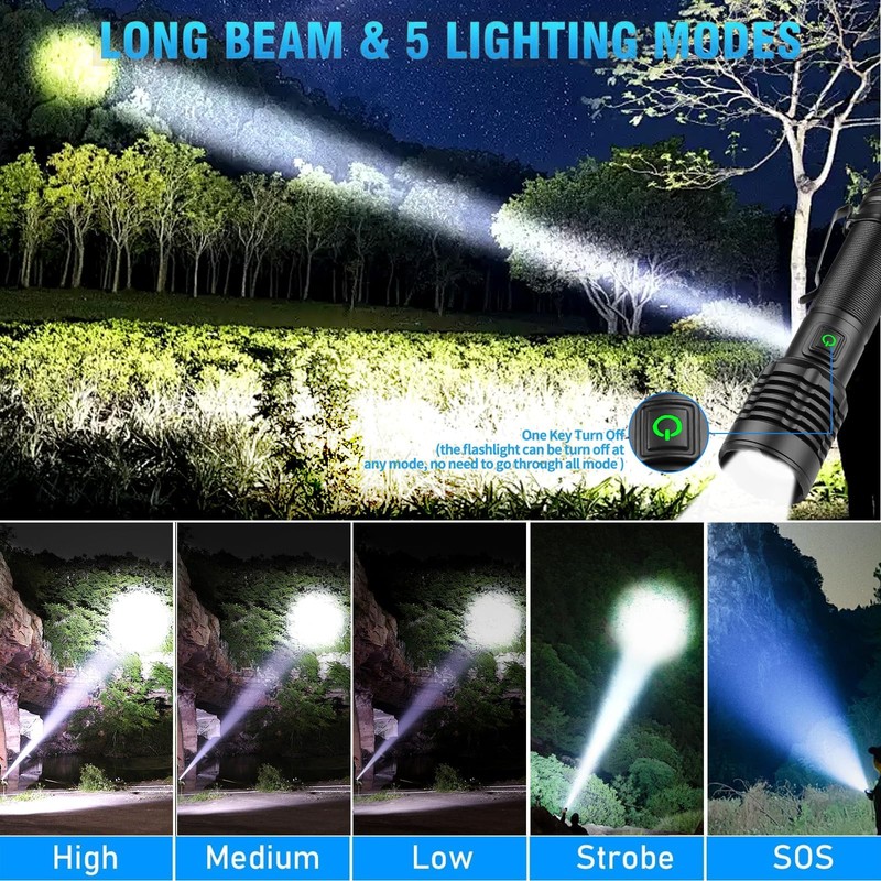 Chasinglee LED Torch, 500,000 Lumens Super Bright LED Torch -