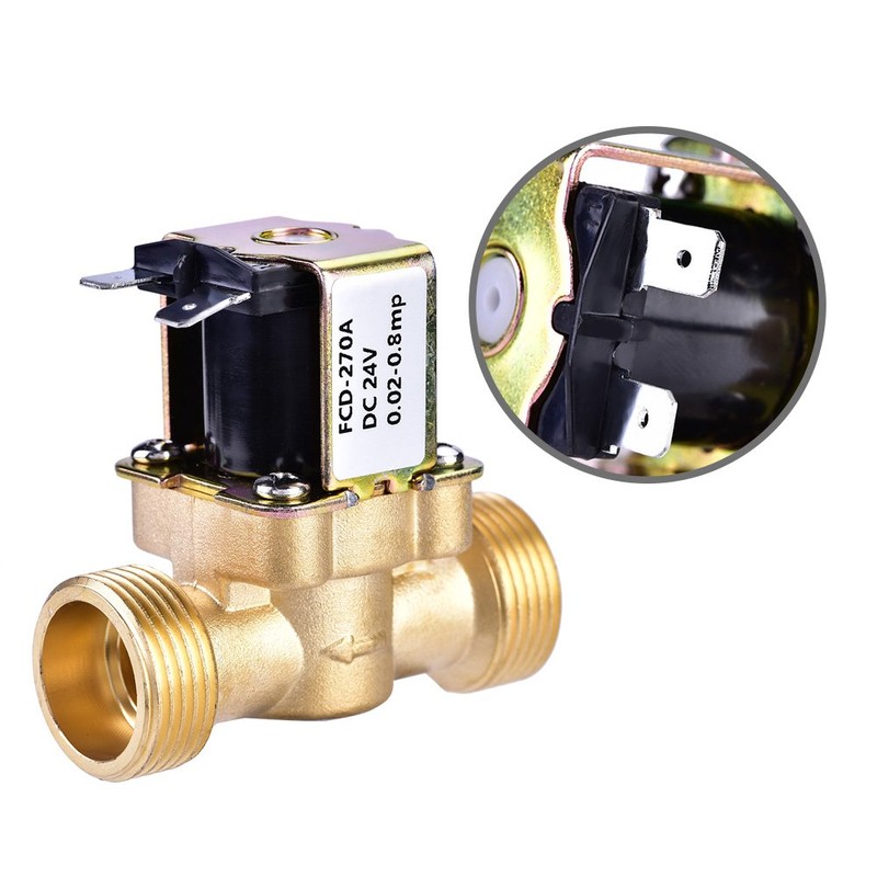 3/4" Solenoid Valve, DC 24V N/C Brass Electric Solenoid Valve