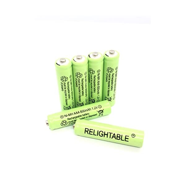 Relightable NiMH AA/AAA 600mAh 1.2V Rechargeable Batteries for Solar Lights, Garden Lights and Remotes (6PCS AAA 600mAh Batteries)