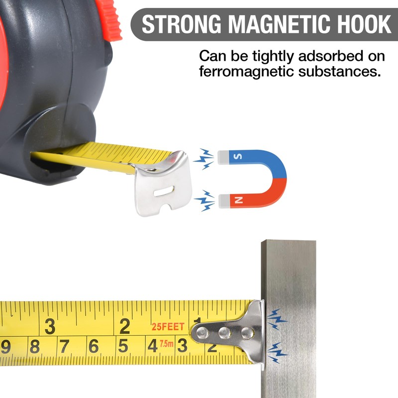 Left Handed Tape Measure, Lefty Self-Lock Measuring Tape Tools for