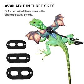 Bearded Dragon Lizard Leash Harness, Adjustable Leather Removable Lizards Harness Leash w/3 Size Lizard Wing Nylon Rope Lead for Bearded Dragon Reptiles