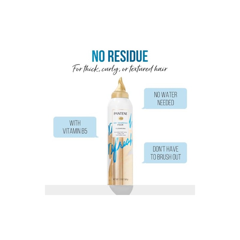 Pantene Pro-V Refresh Champú Limpiador Seco Espuma, 5.9Oz