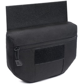 MUCHER Tactical Bag Tactical Drop Pouch for Chest Rig, Underbelly Carry Bag for Equipment Utility Tool Dangler Organiser Pouch for JPC CPC AVS (Black)