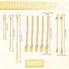 YGCQFH 10 Pcs Gold Necklace Extender, 18k Gold Plated Chain