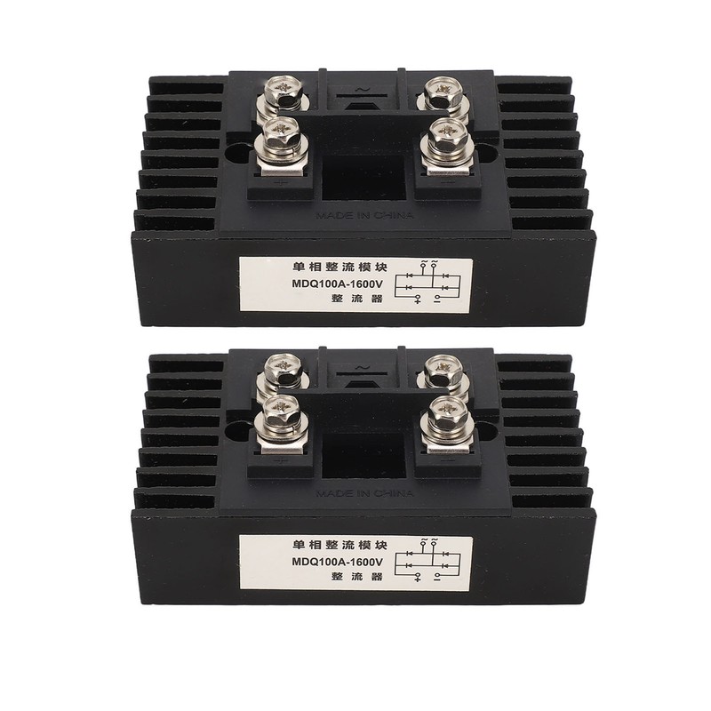 2Pcs Single Phase Bridge Rectifier 100A 1600V 4 Terminals Current
