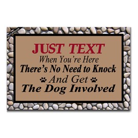 DAYLIPILLOW Just Text Us When You're Here No Need to Knock and Get The Dogs Involved Entrance Floor Mat Funny Doormat Door Mat Decorative Indoor Doormats