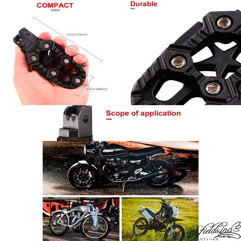 S.fields.inc Wide Foot Pegs Bike Step Mount Off-Road Motorcycle Universal