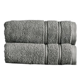Christy Antalya Hand Towels | Set of 2 | 100% Turkish Cotton | 600GSM | Soft Plush Luxury Towel Set | 50cm x 90cm | Quick Dry | Storm Grey
