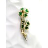 GFM® BRCH-Clover-CRYS Four Leaf Clover Crystal Small Enamel Brooch, Metal,