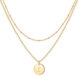 IEFWELL Gold Necklaces for Women - Layered Necklaces for Women Initial Pendant for Mom Her Friend Sister, Letter Charm Jewelry Personalzied Gifts（Z）