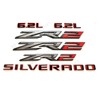 6PCS ZR2 6.2L Silverado Emblems 3D Badge Fender Rear Letter