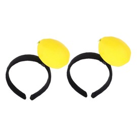 BIUDECO 2pcs Lemon Headband Plush Lemon Hat Fake Food Hair Accessories Lemon Hairband Novelty Headband Fruit Hairband Fruit Headdress Makeup Spa Headband