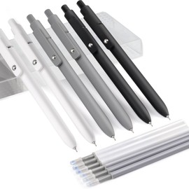 Weysoo Gel Pens, Retractable Gel Pens, Quick Drying Ink Pens, 0.5 mm Fine Tip Gel Ink Pens, Aesthetic Pens, Pack of 1, Grey