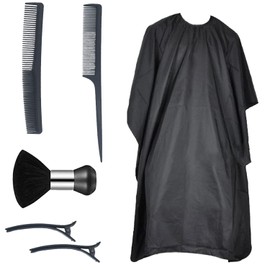 6PCS Barber Set,Hair Cutting Barber Cape with Neck Duster Brush and comb, Professional Salon Cape for Hair Cutting, Perfect for Home or Salon Use