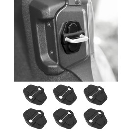 DSWSQ 6Pcs Door Lock Decoration Cover Fit for 2018-2025 Jeep Wrangler JL JLU 4XE Unlimited Sahara Sports Rubicon Gladiator JT 4Door, Black