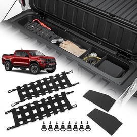 TECHPICCO Organizador para portn trasero Compatible con Chevy ColoradoGMC Canyon 2026 2025 2024 2023  Redes de carga para portn trasero, divisores,...