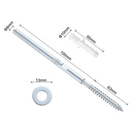 sourcing map 4 Pcs Floating Shelf Brackets Metal Hidden Shelf Support Brackets 8 x 100MM Invisible Shelf Brackets with Screws for Floating Wood Shelves