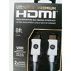 GE White Ultrapro Premium HDMI. 8 Ft. VRR. 8K. 4K.