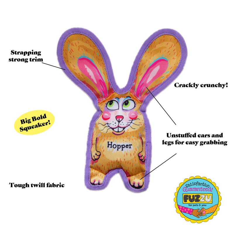 FUZZU Durable Dog Toy with Squeaker - Floppy Tough Chew