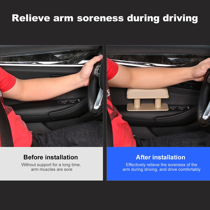 Car Armrest Left Elbow Support Leather Arm Rest Pads Adjustable
