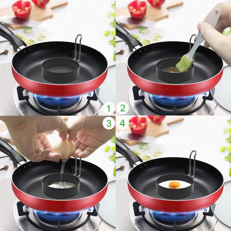 4 Pack Stainless Steel Eggs Maker Non Stick Round Egg