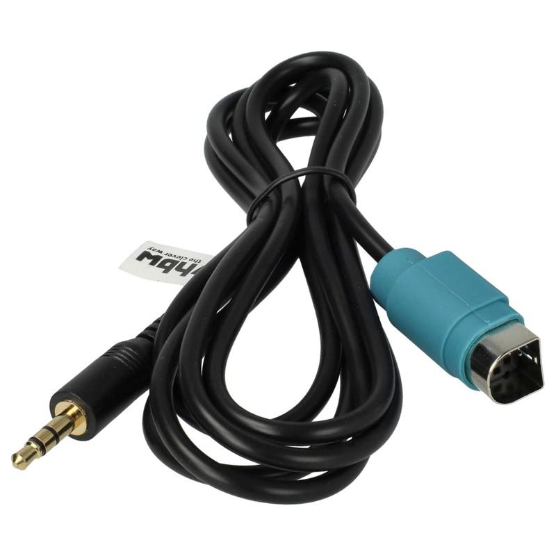vhbw AUX Audio Adapter Cable Car Radio (120 cm) Compatible