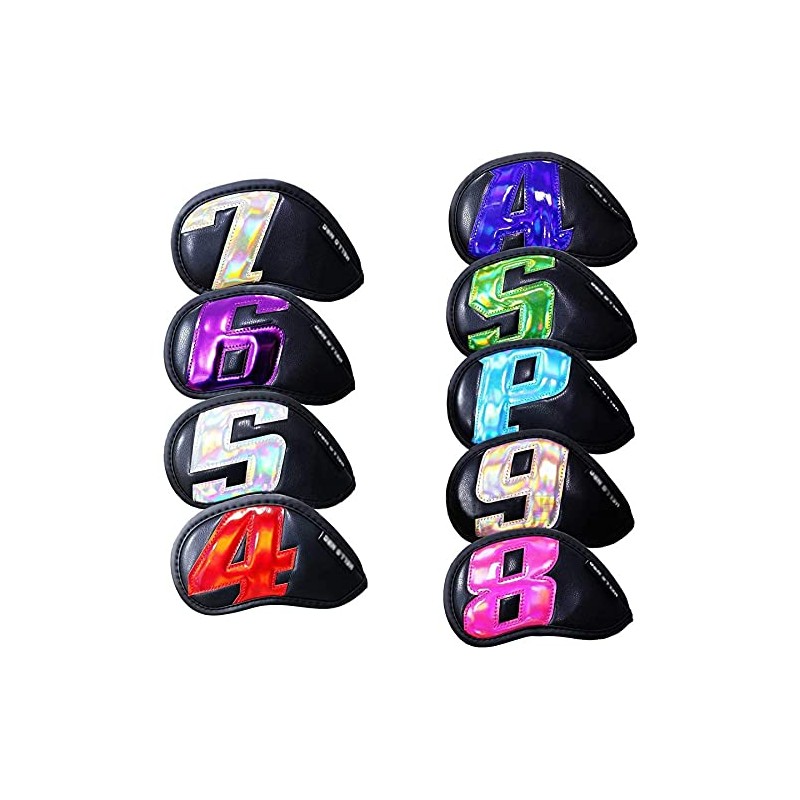Headcover Iron Cover with Colorful Count Set of 9 (4-9,