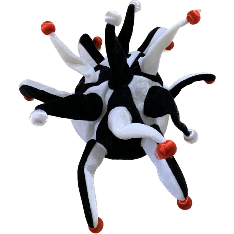 Light Up Jester hat - Black & White - Football