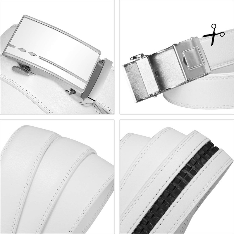 ITIEZY Men's Automatic Belt Designer Leather Belt Buckle Black, 010