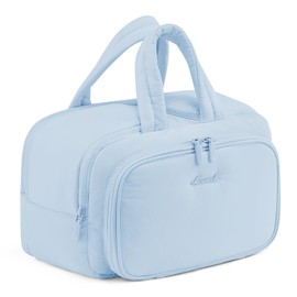 LOVEVOOK Toiletry Bag Women's Large Travel Toiletry Bag Buffer Cosmetic Bag Wash Bag Waterproof Travel Make Up Bag Makeup Bag, blue, L