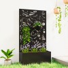 Metal Garden Bed with Trellis for Climbing Plants Freestanding Wall