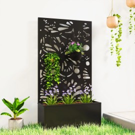 Metal Garden Bed with Trellis for Climbing Plants Freestanding Wall Mounted Flower Bed with Drainage for Garden Patio BalconyTitle: Default Title
