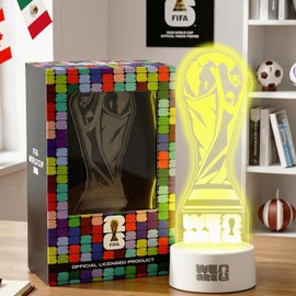 MESUCA Edición Oficial de la Copa Mundial de la FIFA 2026 Luz Nocturna, Luces LED Trofeo del Mundial de la FIFA 26, Luces Nocturnas de Acrílico 7 Colores, Lámparas de Decoración para Decoración de