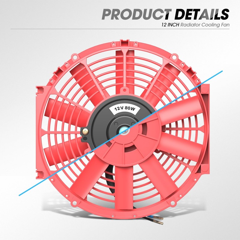 DNA MOTORING 12 Inch High Performace Electric Cooling Slim Radiator