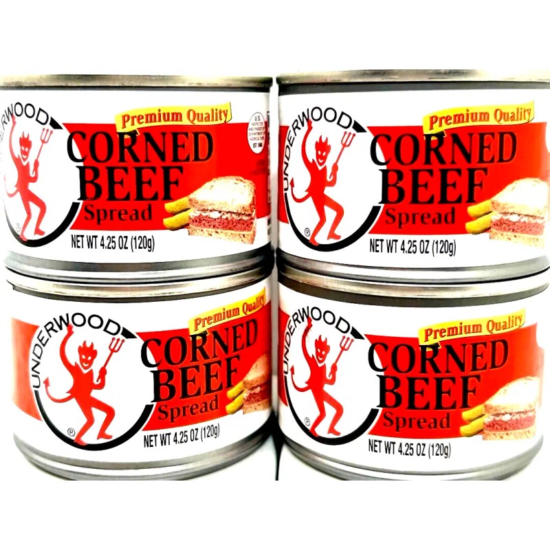 Underwood Premium Quality Corned Beef Spread 4.25 oz (Pack of